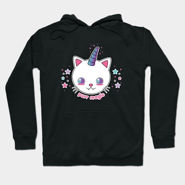 Kawaii Caticorn Pastel Goth Hoodie by Sasyall